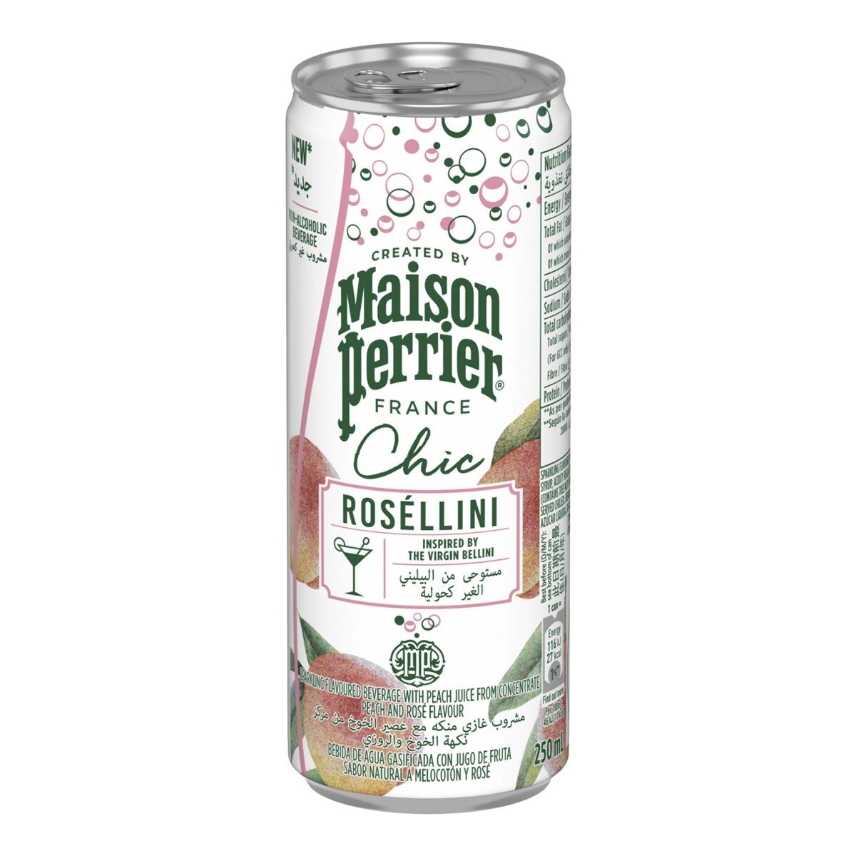 Maison Perrier 沛綠雅 Chic 氣泡雞尾酒風味飲 (蜜桃貝里尼) 250毫升 X 24入