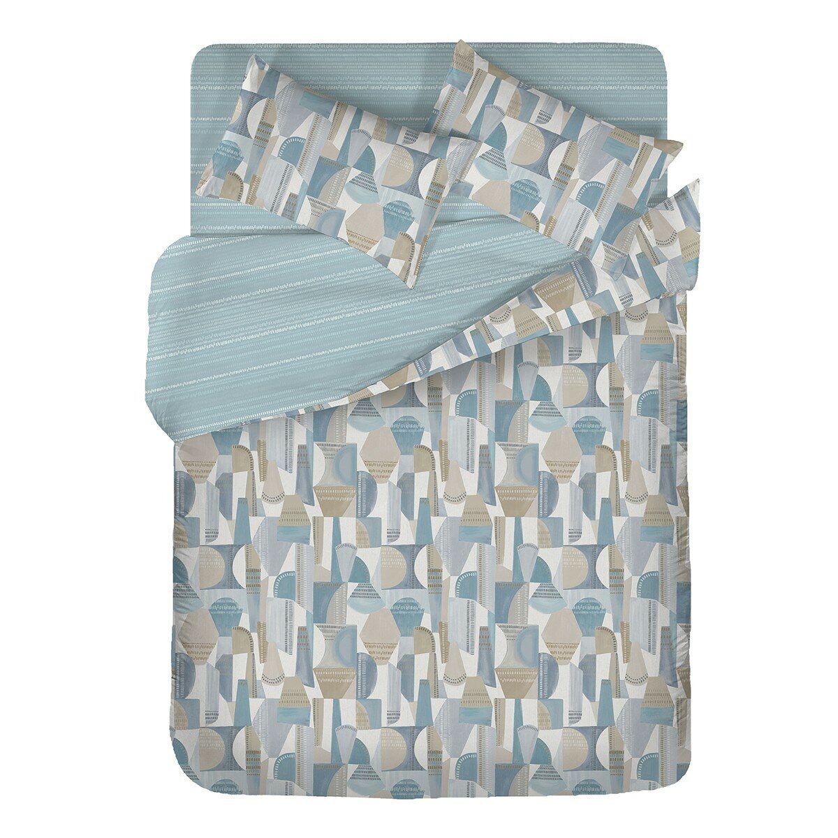 HOYACASA 300織純棉雙人床包兩用被套 4件組 152公分 X 190公分 沃荷