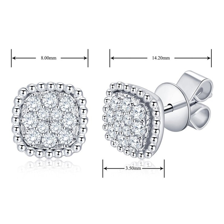 0.30 克拉 14K白K金 圓形鑽石耳環 VS2/I