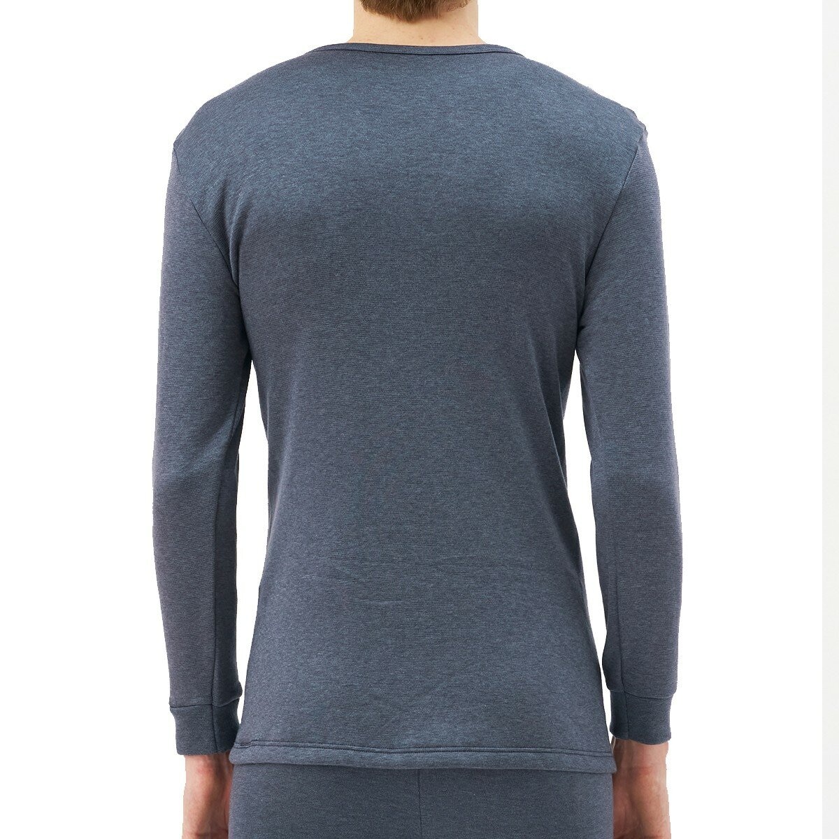 AS 男圓領發熱衣 藍