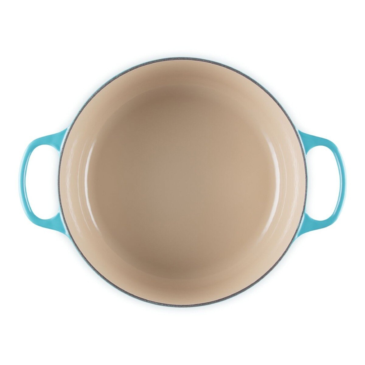 Le Creuset 雙耳圓形鑄鐵鍋 含鋼頭鍋蓋 28公分 加勒比海藍