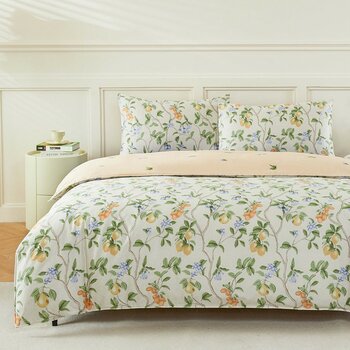 HOYACASA 300織純棉雙人床包兩用被套四件組 152公分 X 190公分 新葉