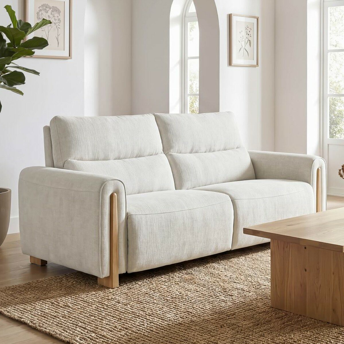 Aiden & Ivy 布面雙人電動沙發