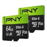 PNY Elite-X MicroSD 記憶卡含SD轉接卡 64GB 2入