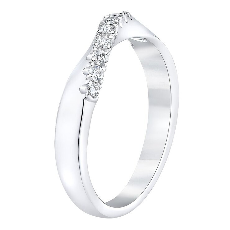 0.22克拉 14K白K金 圓形鑽石戒指 VS2/I - 1917896