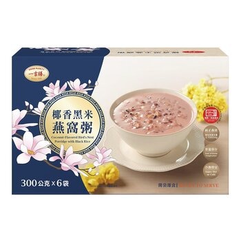 一吉膳 椰香黑米燕窩粥 300公克 X 6袋