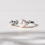 Tokyo Pearl 18K白K金 6.0公釐 - 6.5公釐 Akoya 珍珠戒指