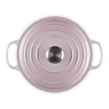 Le Creuset 雙耳圓形鑄鐵深圓鍋 含鋼頭鍋蓋 24公分 貝殼粉