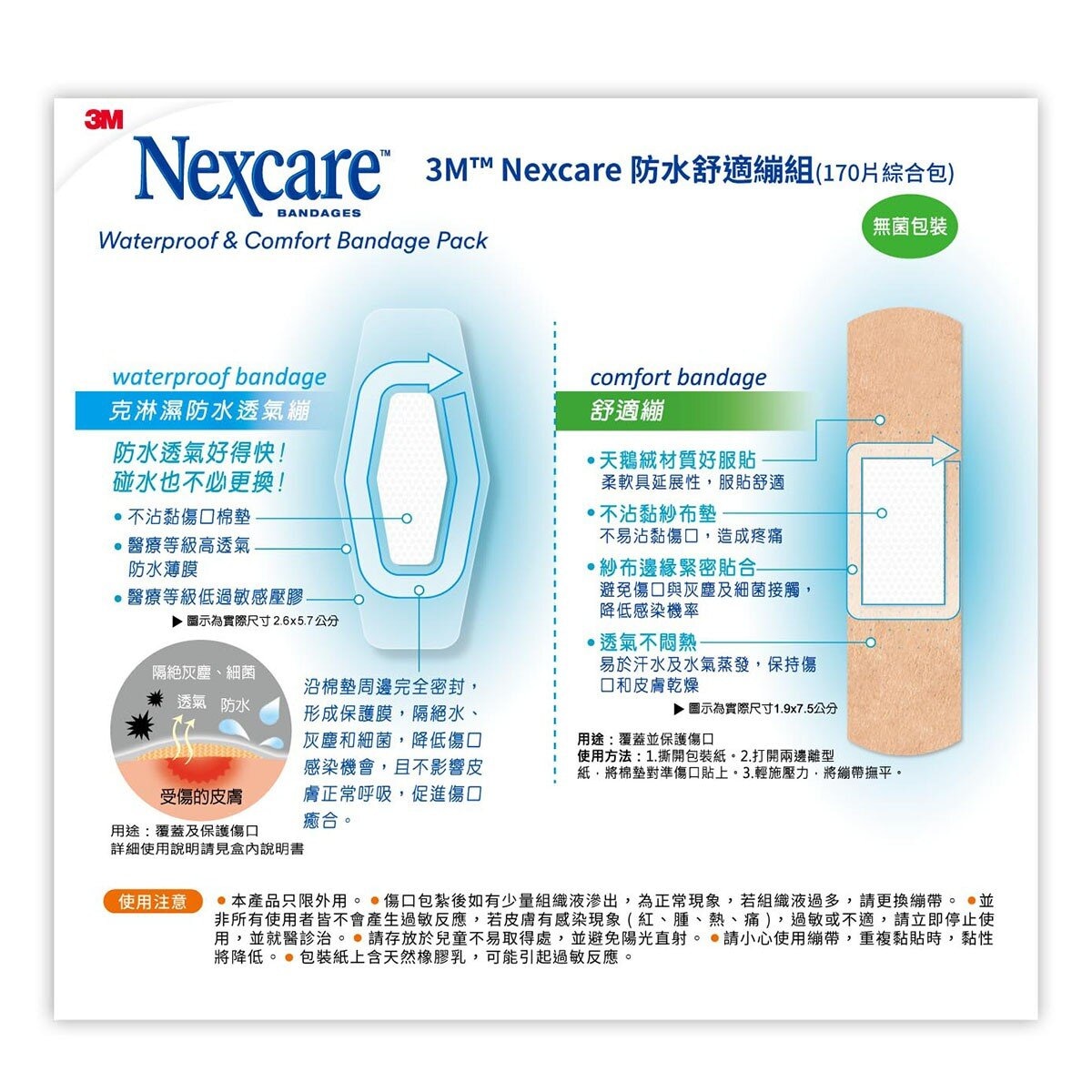 3M Nexcare 防水舒適繃組