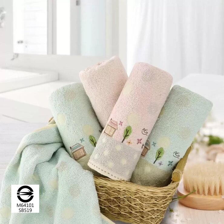 Gemini 田園花語色織毛巾 6入組 34公分 X 76公分