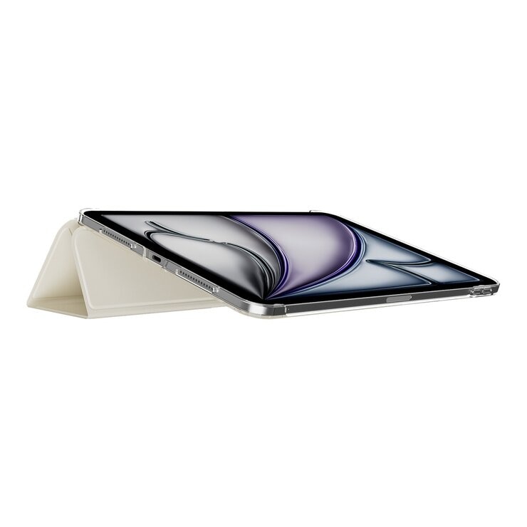 MAGEASY Facet 全方位支架透明背蓋保護套 適用於 2024 iPad Air 11吋 2025 M3 / 2024 M2 星光白