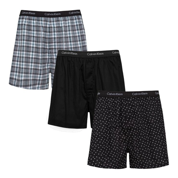 Calvin Klein 男純棉平口褲3入組 M