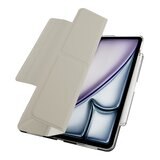 MAGEASY Facet 全方位支架透明背蓋保護套 (筆槽款) 適用於 2025 / M3 - 2024/ M2 iPad Air 13吋 & 2022 - 2020 iPad Pro 12.9吋 星光白