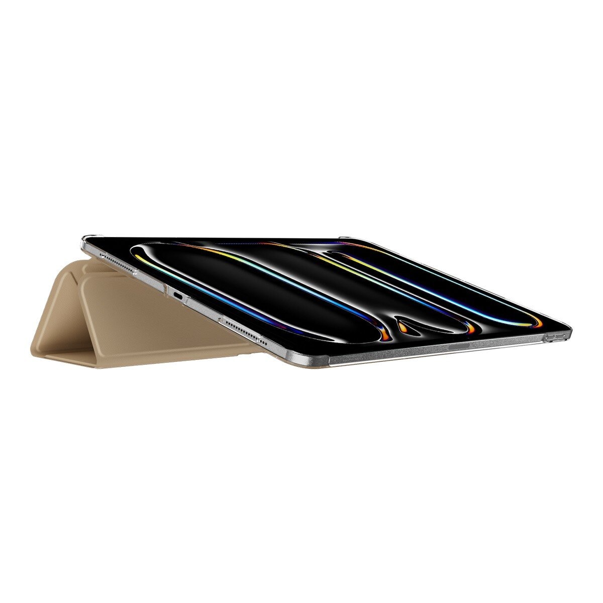 MAGEASY Facet 全方位支架透明背蓋保護套 2024 iPad Pro 13吋 奶茶色