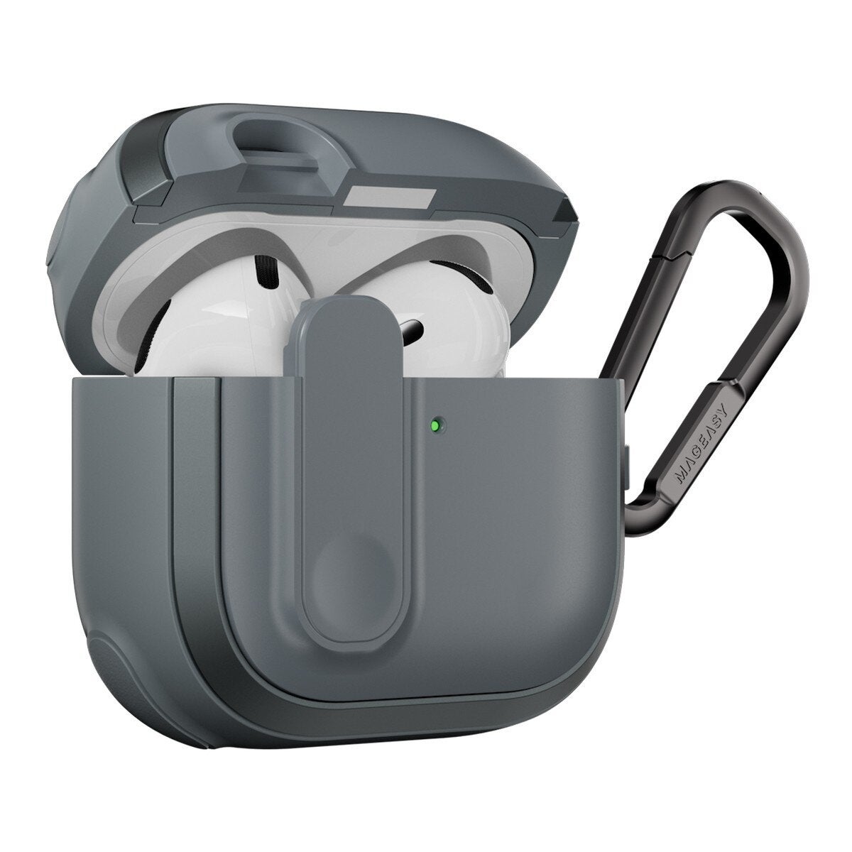 MAGEASY Odyssey 抗衝擊磁扣耳機殼 AirPods 4/5 金屬灰藍