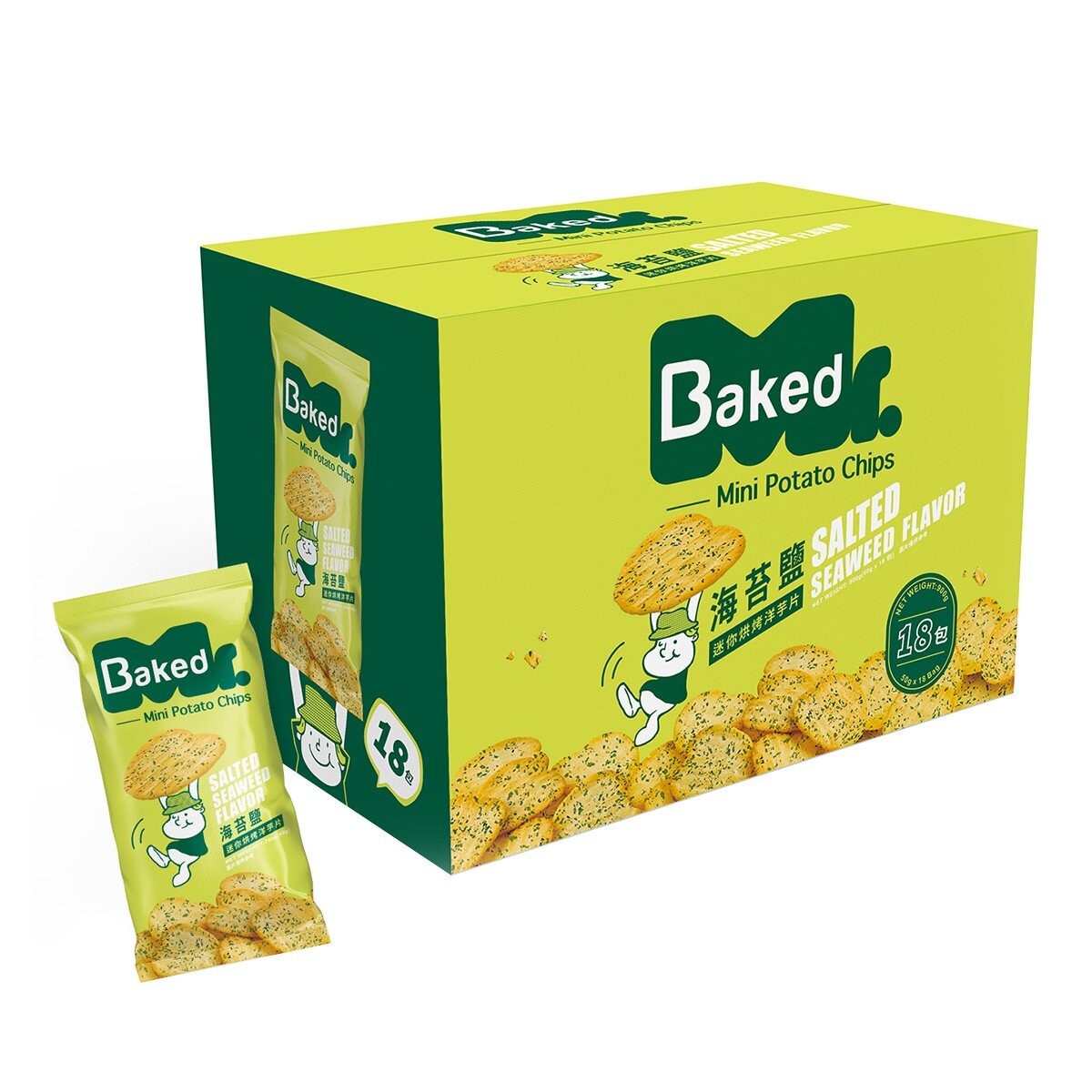 Mr.Baked 迷你烘烤洋芋片 海苔鹽風味 50公克 X 18包