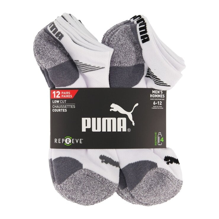 Puma 男運動短襪 12 雙入 黑色組