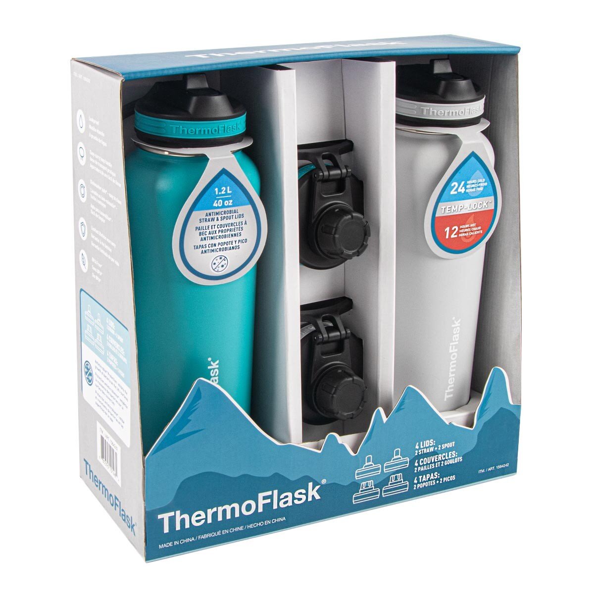 ThermoFlask 不鏽鋼保冷瓶 1.2公升 X 2件組