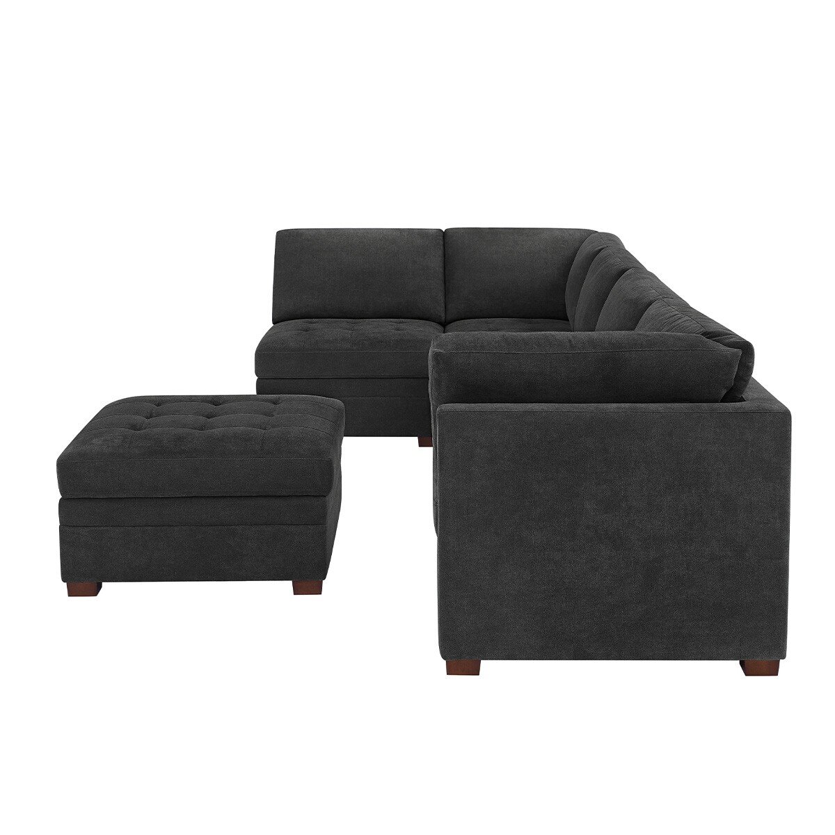 Thomasville 布面L型沙發附腳凳