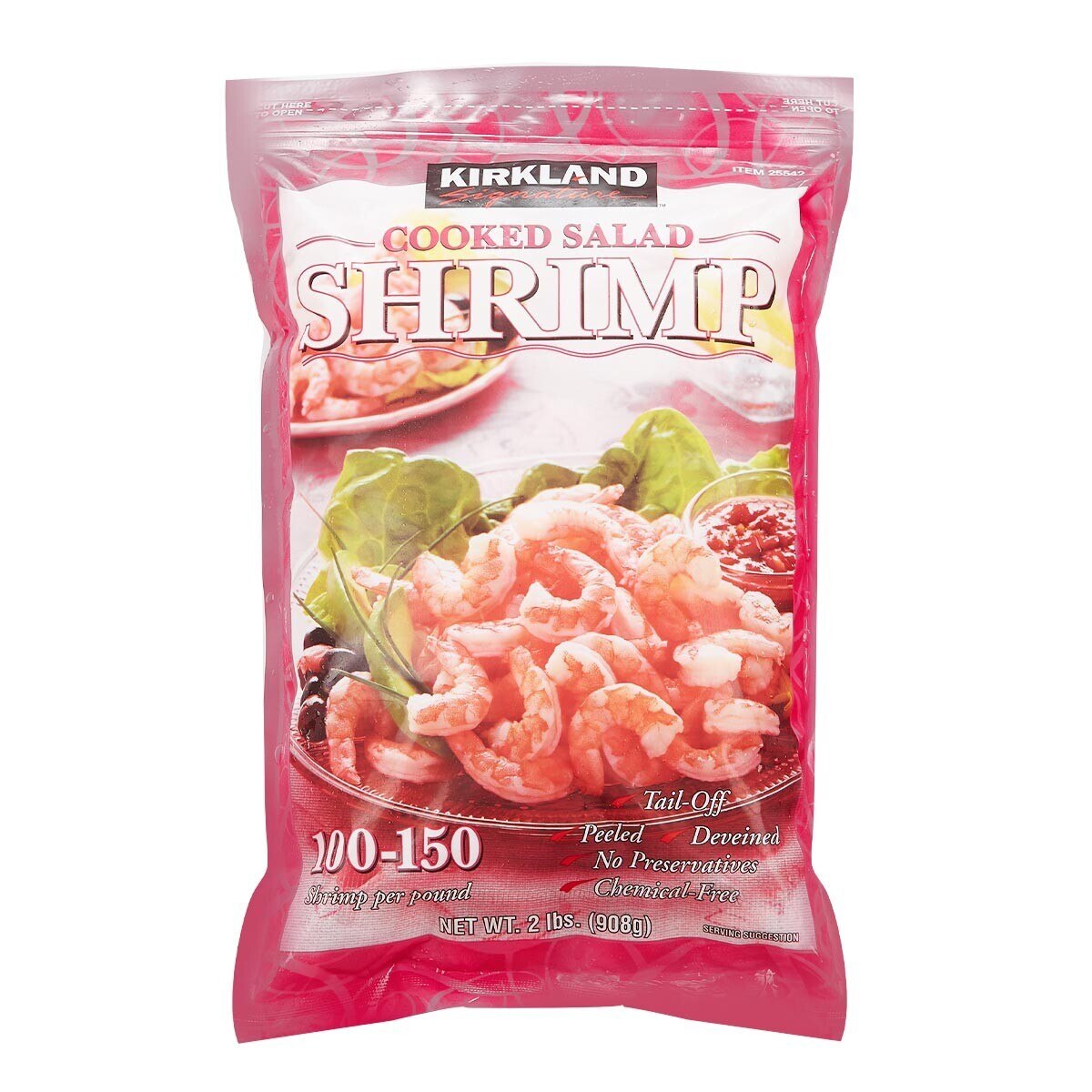 Kirkland Signature 科克蘭冷凍去頭去殼去尾養殖小熟蝦仁908公克 100 150隻 磅 Costco 好市多