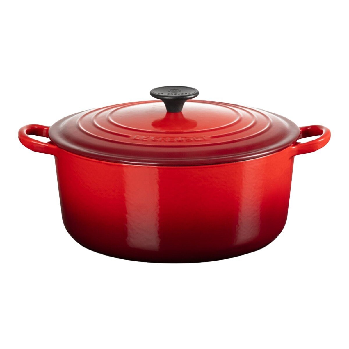 Le Creuset 雙耳圓形鑄鐵鍋 含電木頭鍋蓋 26公分 櫻桃紅