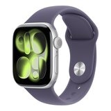 Apple Watch Series 11 GPS 42公釐 銀色鋁金屬錶殼 附霧紫色運動型錶帶 S/M