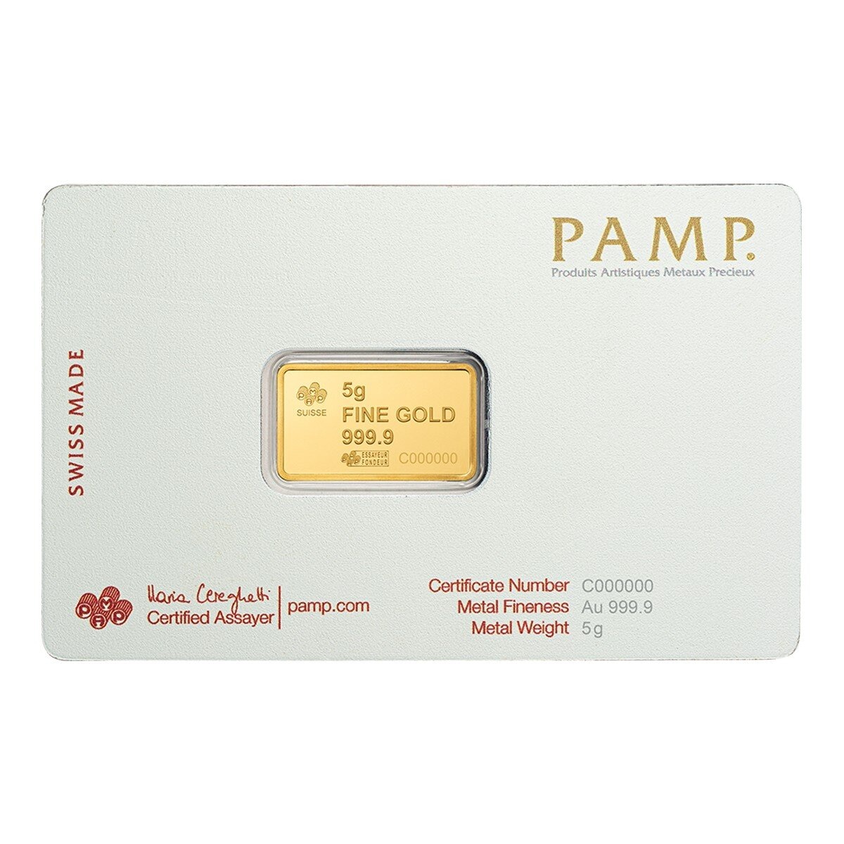 PAMP 自由之鐘黃金條塊 999.9純金 5公克