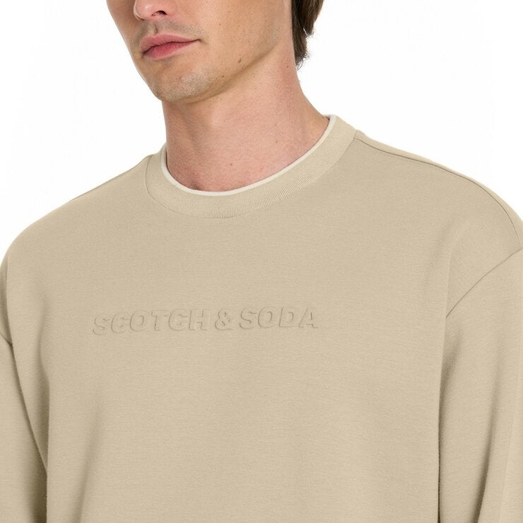 Scotch & Soda 男刷毛長袖上衣 米