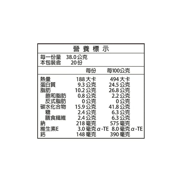 萬歲牌 柿米果海苔杏仁小魚 38公克 X 20入