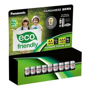 Panasonic 碳鋅 3號+4號電池 48入