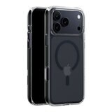 MAGEASY Bright M 不發黃軍規磁吸透明殼 iPhone 17 Pro Max(午夜磁圈) + 鏡頭保護貼Lenz(迷霧) + Vetro 9H 鋼化玻璃保護膜