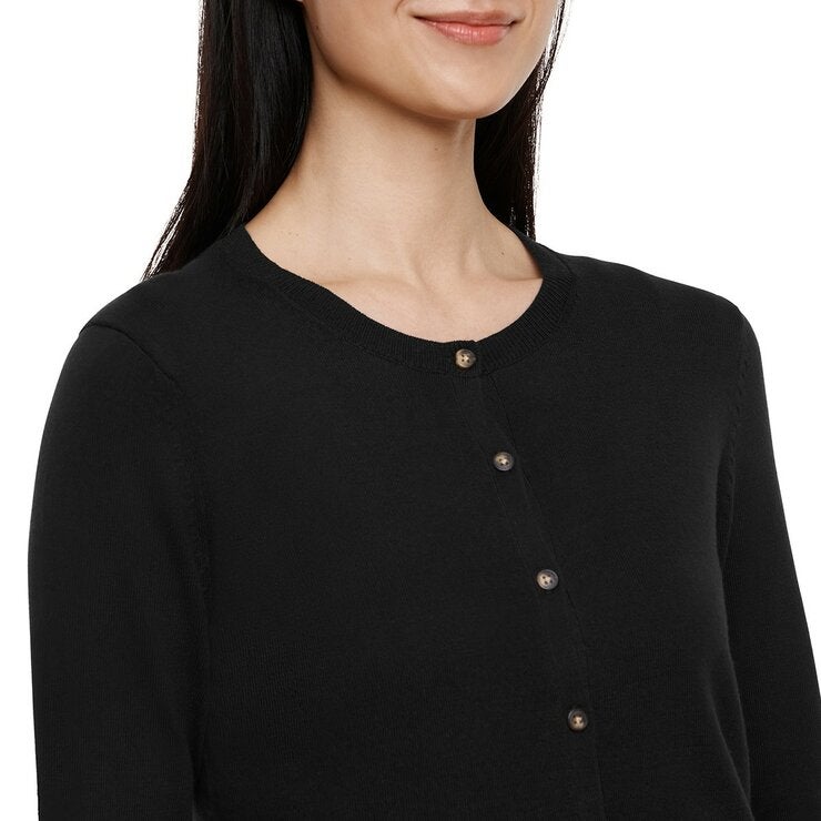 GAP 女圓領長袖開襟衫 黑 GAP 女圓領長袖開襟衫 黑