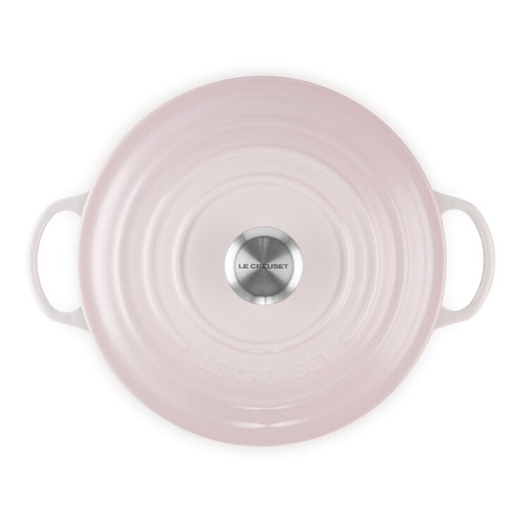 Le Creuset 琺瑯鑄鐵媽咪鍋 含鋼頭鍋蓋 28公分 貝殼粉 Le Creuset 琺瑯鑄鐵媽咪鍋 含鋼頭鍋蓋 28公分 貝殼粉
