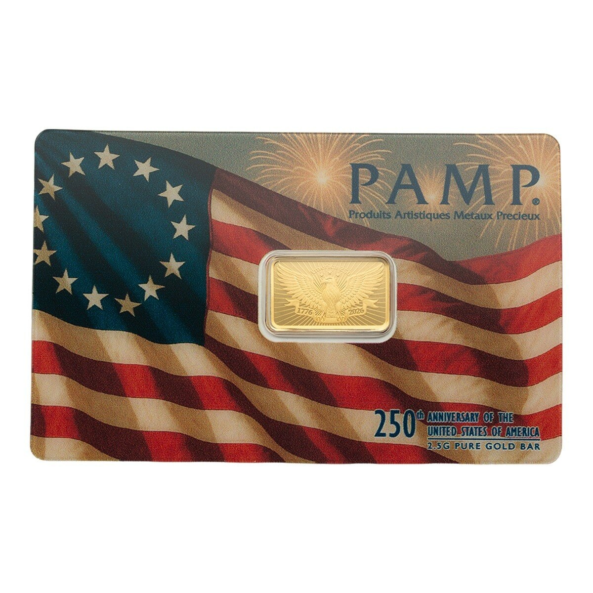 PAMP 美國獨立 250周年紀念 黃金條塊 999.9純金 2.5公克 PAMP 美國獨立 250周年紀念 黃金條塊 999.9純金 2.5公克