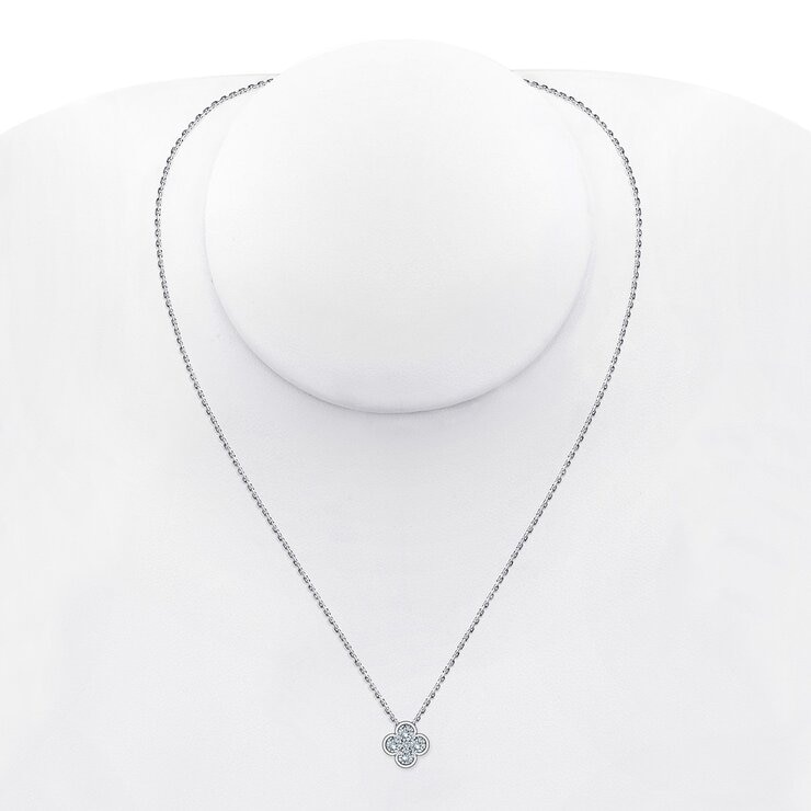 0.50 克拉 14K白K金 圓形鑽石項鍊 VS2/I