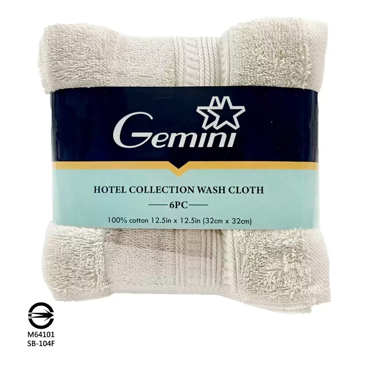 Gemini 飯店方巾 6入組 32公分 X 32公分 米