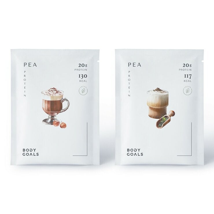 Body Goals 豌豆蛋白飲組合 31公克 X 60入 (榛果可可 / 觀音拿鐵) Body Goals 豌豆蛋白飲組合 31公克 X 60入 (榛果可可 / 觀音拿鐵)