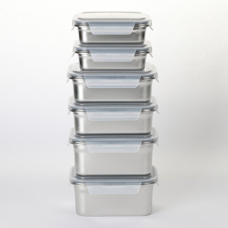 Neoflam 可微波不鏽鋼保鮮盒 含蓋12件組