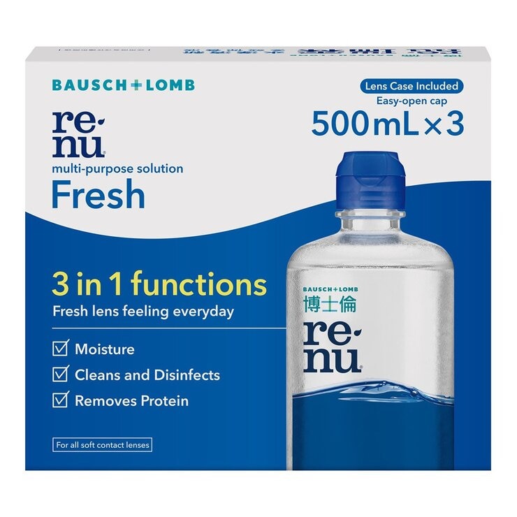 博士倫 瑞霖水漾清新多效保養液 1500毫升 (500毫升 X 3瓶)