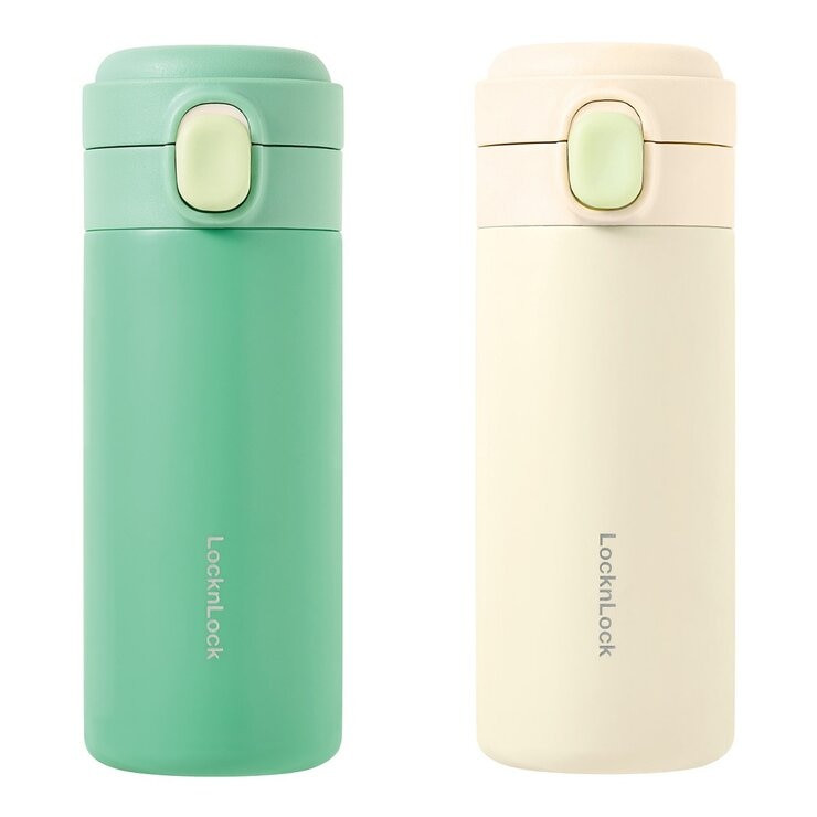 樂扣樂扣 彈蓋不鏽鋼保冷保溫杯 360毫升 X 2件組