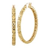 14K黃K金 鑽石切割圈型耳環