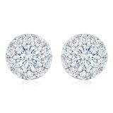 1克拉 14K白K金 圓形鑽石項鍊耳環組 VS2/I 1克拉 14K白K金 圓形鑽石項鍊耳環組 VS2/I