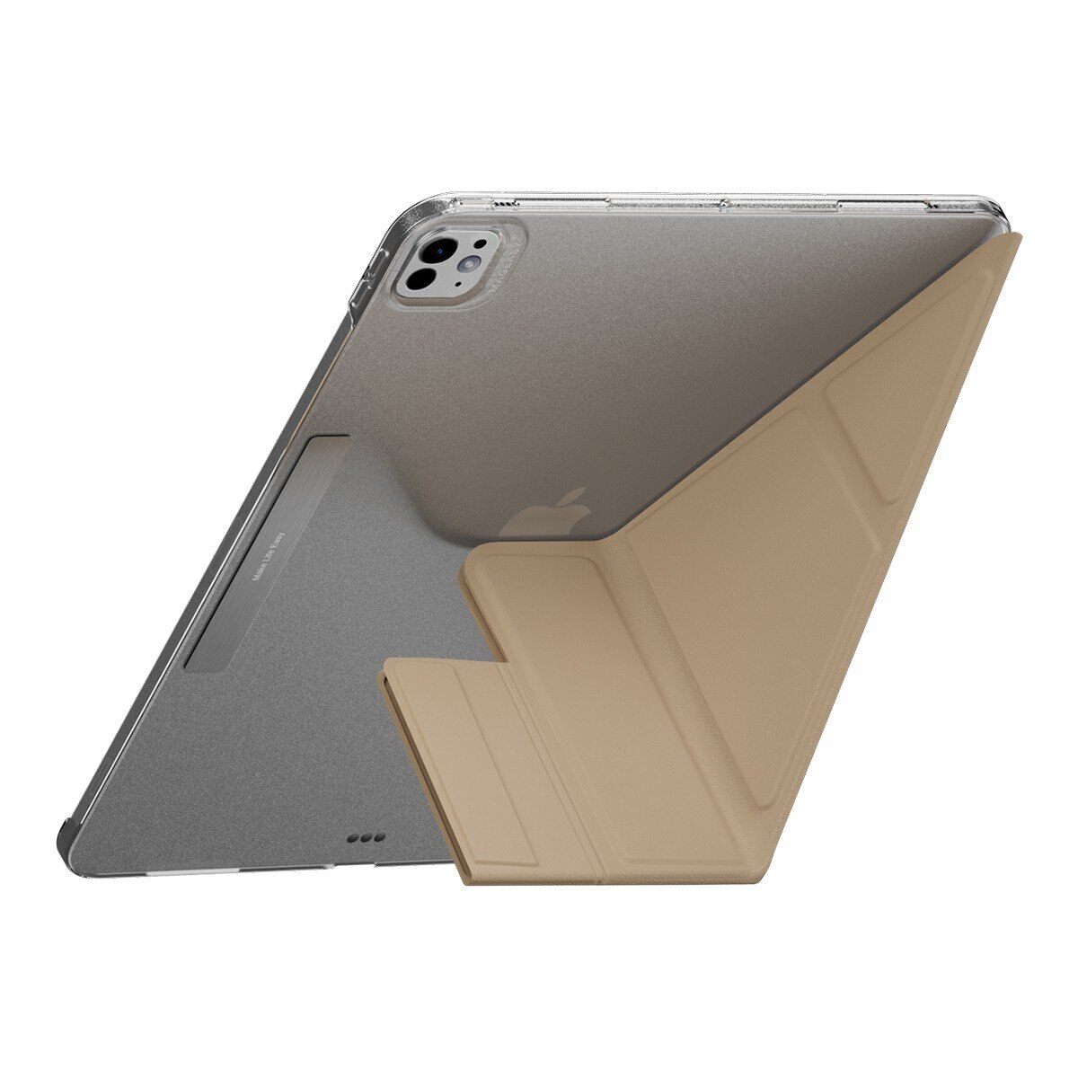 MAGEASY Facet 全方位支架透明背蓋保護套 2024 iPad Pro 13吋 奶茶色