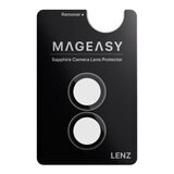 MAGEASY MagStand 360 M 磁吸旋轉支架防摔手機殼 iPhone 17 (透明) + 鏡頭保護貼Lenz(煙霧藍) + Vetro 9H 鋼化玻璃保護膜