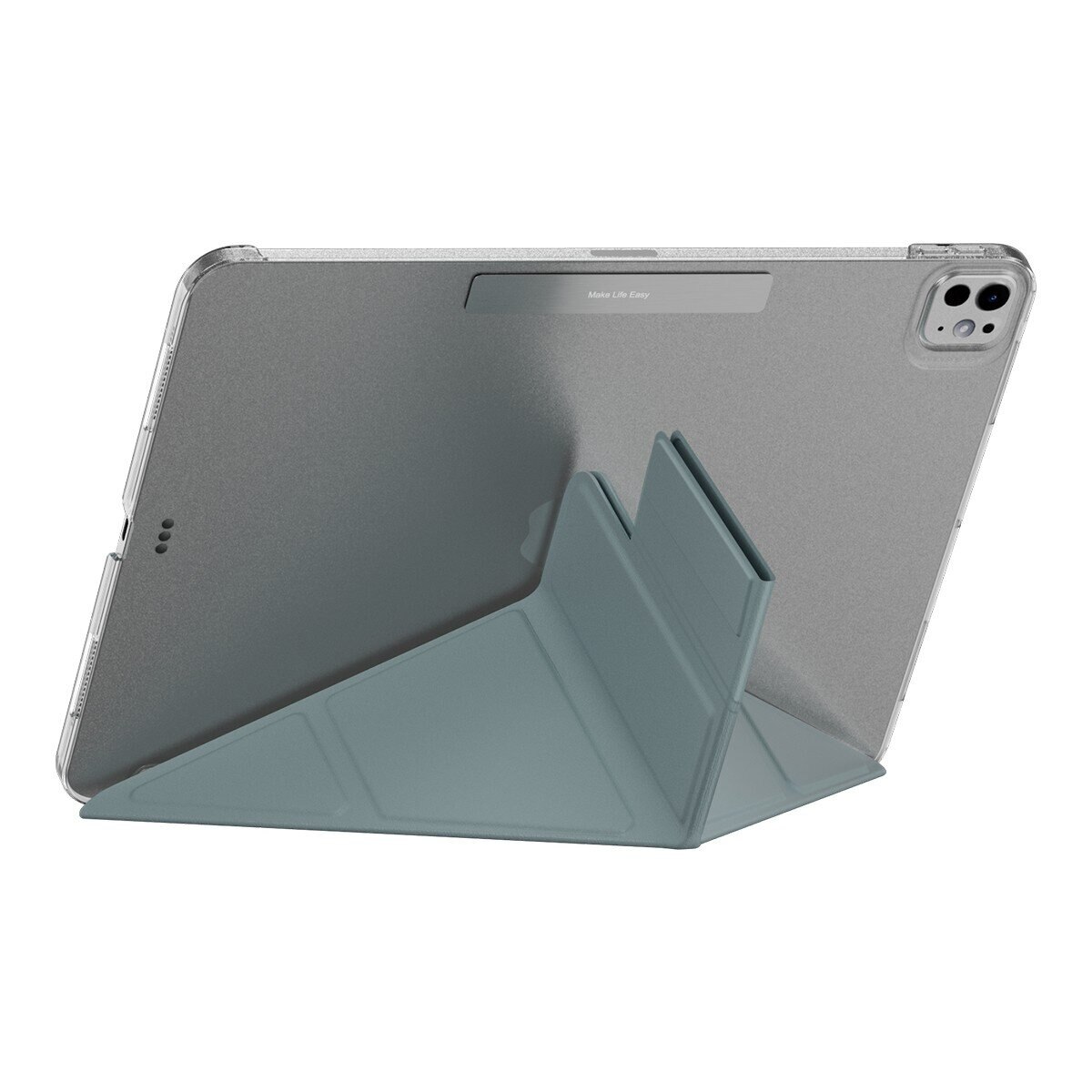 MAGEASY Facet 全方位支架透明背蓋保護套 2024 iPad Pro 13吋 寧靜藍