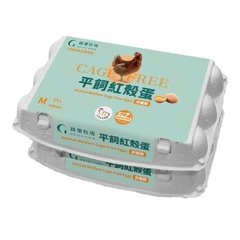 綠璽牧場 平飼紅殼雞蛋 M規格 15顆 X 2盒