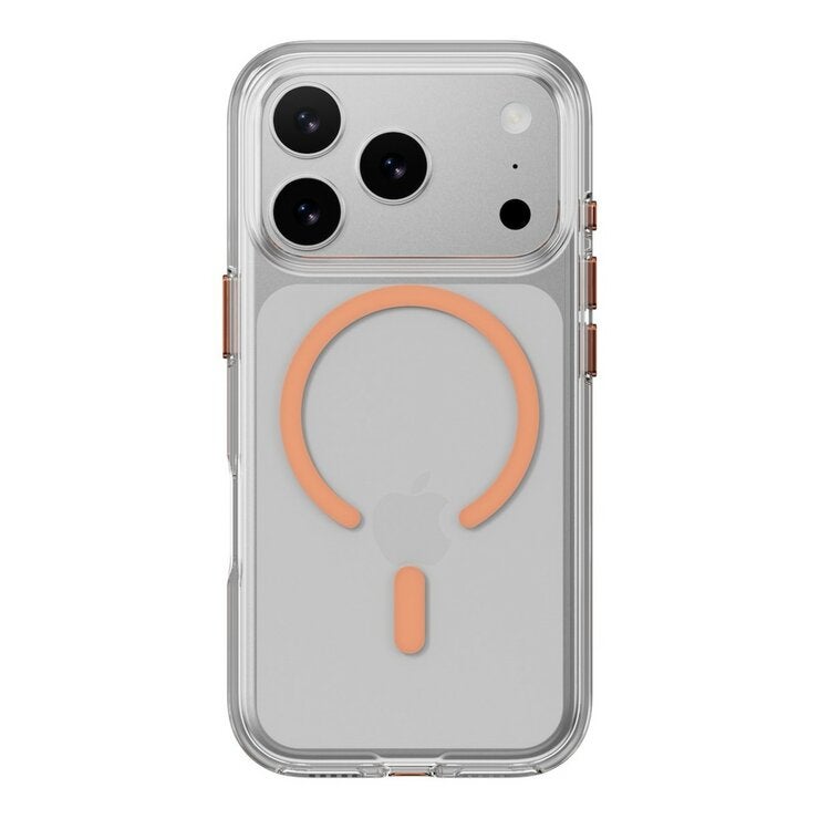 MAGEASY Bright M 不發黃軍規磁吸透明殼 iPhone 17 Pro(珊瑚磁圈) + 鏡頭保護貼Lenz鈦合金(午夜鈦) + Vetro 9H 鋼化玻璃保護膜