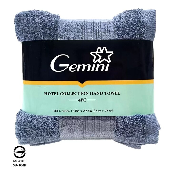 Gemini 飯店毛巾 4入組 35公分 X 75公分 藍