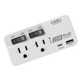 太星電工 25W PD+QC 2開2插壁插轉接器 兩入組