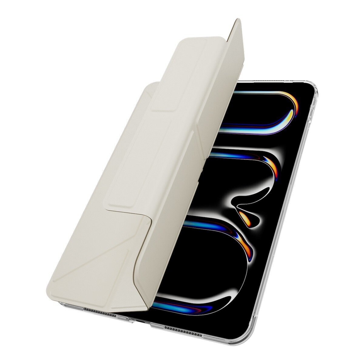 MAGEASY Facet 全方位支架透明背蓋保護套 2024 iPad Pro 11吋 星光白